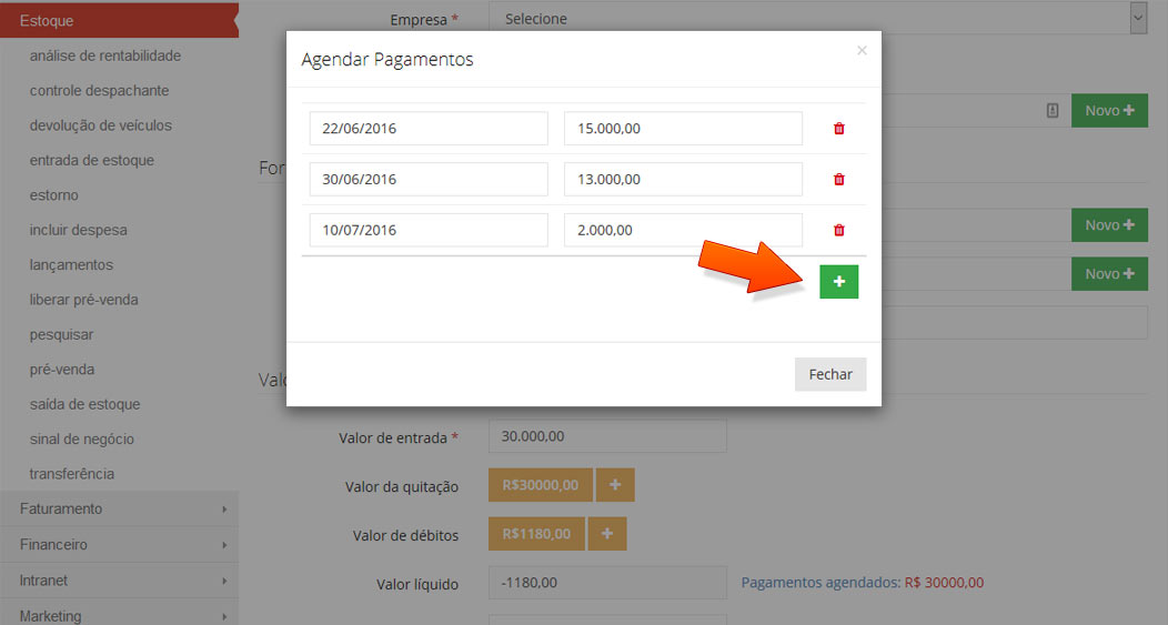 Pagamentos Agendados